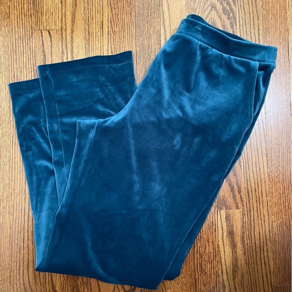 Chico's Zenergy Velour Pants Aqua Green Size 2 or 12/14 - Picture 1 of 8